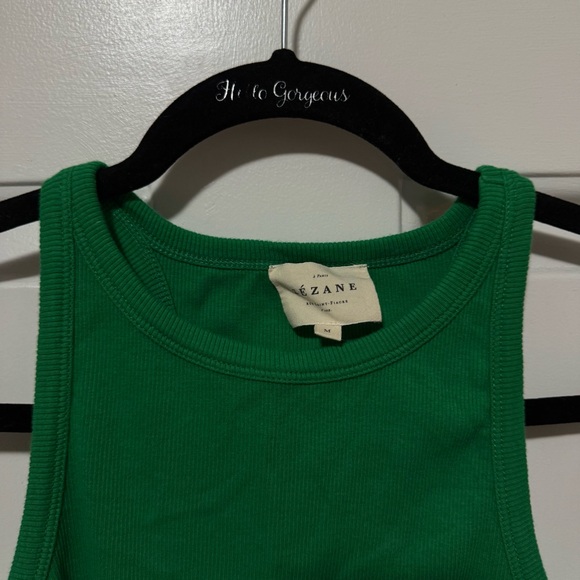 Sezane Marcelo Ribbed Tank Top Grenadine Green Organic Cotton Size Medium - Picture 5 of 7